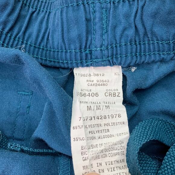 Dickies Pants Womens Medium Caribbean Blue Classic Button Elastic Scrubs Pants - Picture 6 of 8